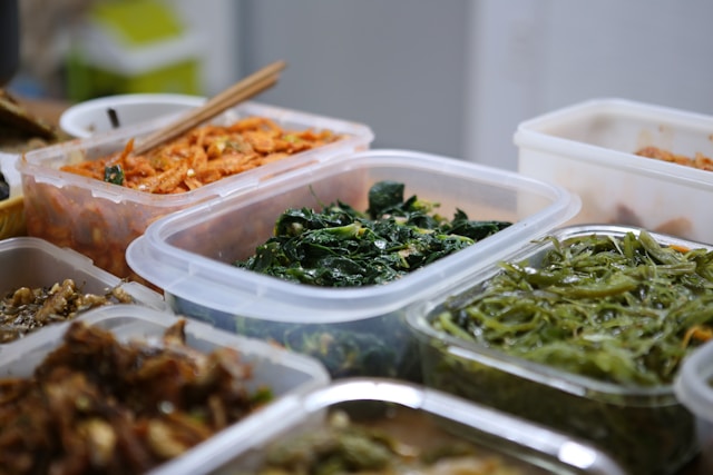 Food in plastic containers