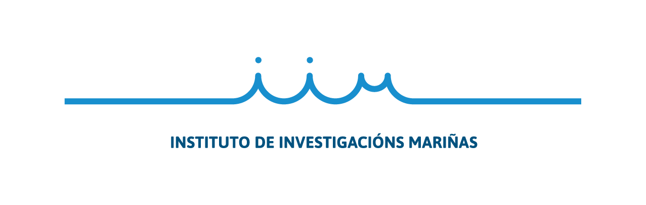 Logo del IIM-CSIC. Onda azul que recuerda a las olas del mar formando las siglas I.I.M.